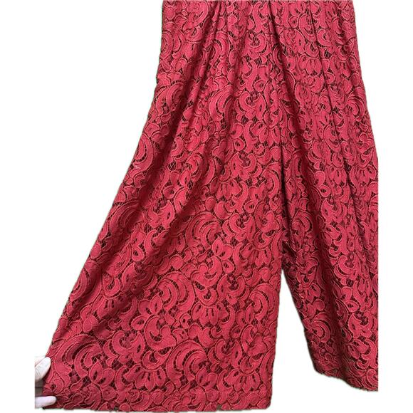Anthropologie Moulinette Soeurs Red Lace Jumpsuit – Size 8 - Picture 6 of 13